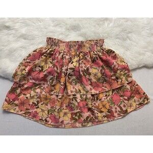 Show Me Your MUMU Sz Small Retro Floral Print Tiered Mini Skirt